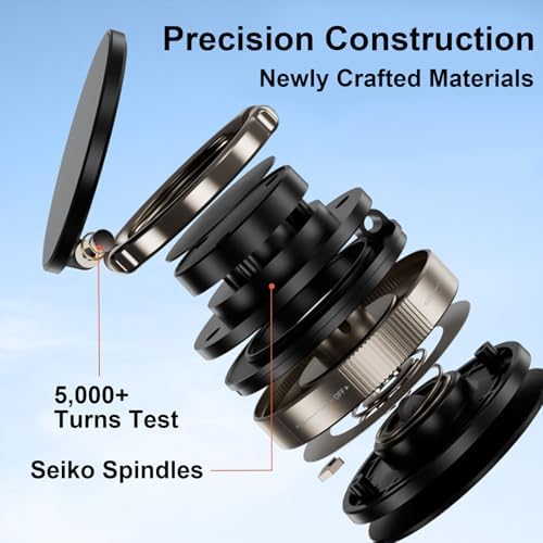 2025 Upgraded Vacuum Magnetic Car Phone Holder for Magsafe with N56 Grade Magnets, 360° Rotatable and 180° Flippable Car Phone Mount, Cell Phone Holders for Car & All Smartphones (Black) – Enhanced Compatibility and Speed