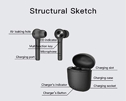 Bluedio Hurricane-HI Black True Wireless Earbuds with Advanced Face Recognition Technology – Bluetooth V5.0 Sports Headphones for Active Lifestyles with Built-in Mic and Charging Case – Superior Sound Quality and Ergonomic Comfort for Running and Daily Use