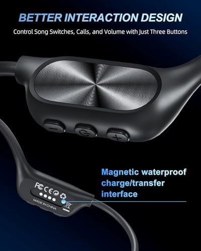 Bone Conduction Waterproof Headphones for Active Lifestyles – IPX8 Rated Open-Ear Bluetooth 5.3 Earbuds with 32 GB MP3 Player for Swimmers, Runners, and Cyclists – Lightweight Design for Superior Comfort and Safe Listening Experience