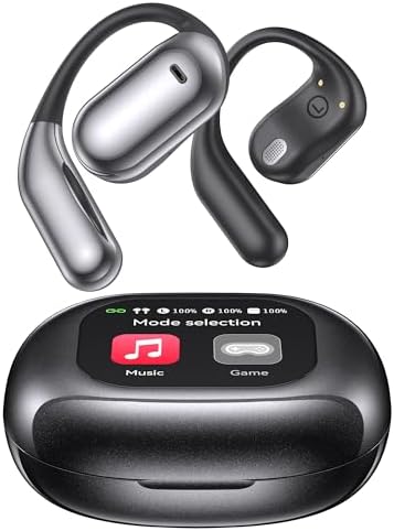 EUQQ Ultra Open-Ear Bluetooth Earbuds – Innovative Bone Conduction Sports Headphones for Unmatched Comfort and Awareness During Fitness, Running, and Workouts – Charcoal – Long Battery Life with Effortless Device Compatibility and Secure Fit
