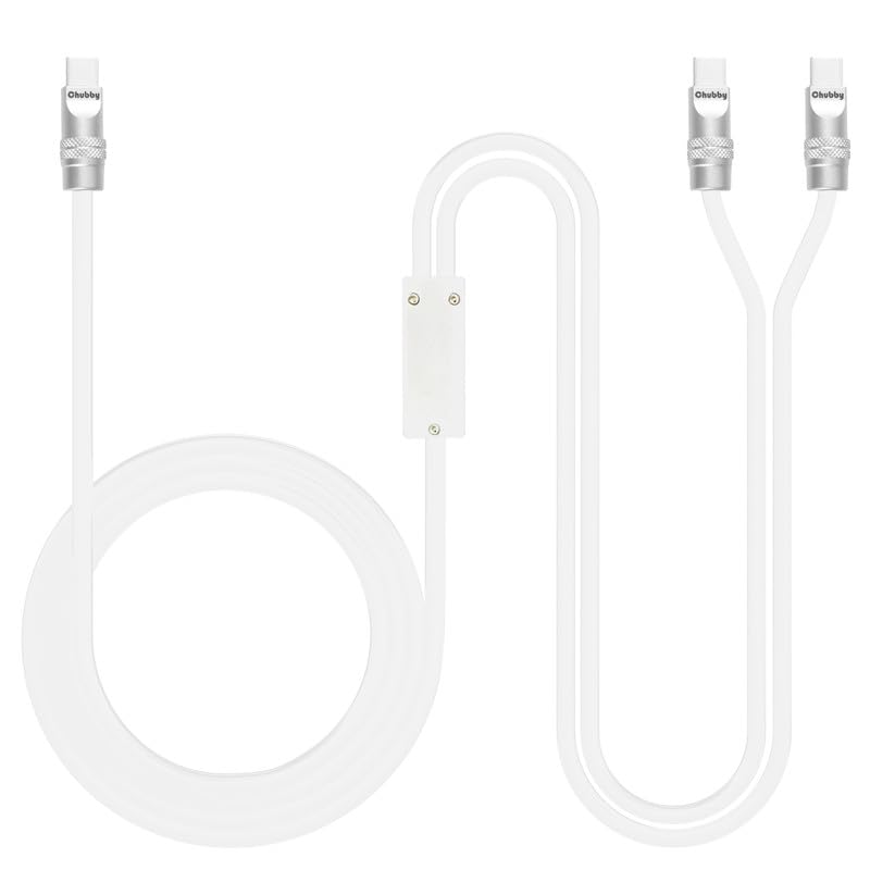 Chubbycable High-Speed 2-in-1 USB C Charging Cable – 100 W Versatile Power Solution for USB-C & USB-A Devices, 4.2 FT Durable Silicone Design in Chic Blue for Effortless Charging & Rapid Data Transfer at Home, Office, or On-the-Go