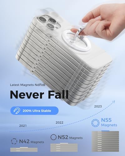 Glitter Silver Magsafe Ring Holder by SUPERONE – Magnetic Phone Grip & Adjustable Stand for i Phone 16/15/14/13/12 Series – Premium Compatibility & Secure Hold for Effortless Use and Stylish Protection