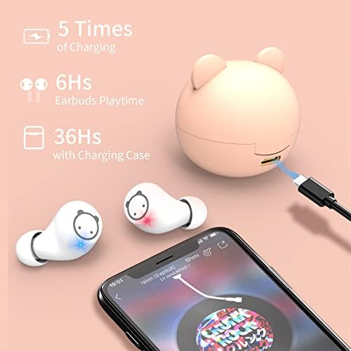 Kids’ Bluetooth 5.1 Wireless Earbuds – Adorable Waterproof Earphones with Dual Mics, 36-Hour Playtime, Hi-Fi Stereo Sound, and Gaming Mode – Perfect for Active Young Listeners and Learning on the Go