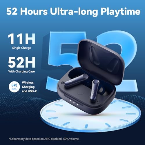 Unleash Superior Sound with Ear Fun Air Pro 4 Wireless Noise Cancelling Earbuds – Advanced Adaptive Hybrid Tech, Qualcomm Snapdragon Sound & apt X™ Lossless Audio for Exceptional Clarity – 52-Hour Playtime & Bluetooth 5.4 for Seamless Connectivity – Ideal for Music Lovers & Professional Calls