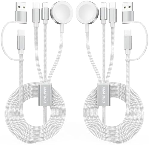 Versatile 3-in-2 USB C Charging Cable for Apple Watch and i Phone – 4 FT Multi-Device Fast Charger Compatible with Apple Watch Ultra/SE/10/9/8/7/6/5/4/3/2/1 & i Phone 16/15/14/Galaxy S23 – Lightweight Travel Essential for Efficient Power-Up Solutions