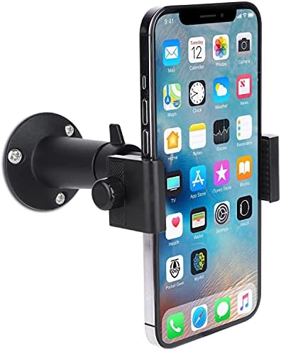 360° Adjustable i TODOS Wall Mount Phone Holder for Secure Hands-Free Use – Universal Compatibility for 3.5-6.5 Inch Devices – Sturdy Design for Home and Vehicle – Effortless Installation and Optimal Viewing Angles
