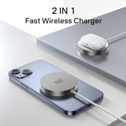 Minthouz Qi2 Magnetic Wireless Charger – 15 W Fast Charging for i Phone 16/15/14/13/12 Series & Air Pods, Sleek Magnetic Charging Pad for Qi-Enabled Devices, Effortless Power Boosts & Streamlined Design, Perfect for Home & Travel, No Adapter Required, Modern Black Finish