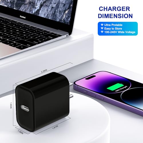 Ultimate 3-Pack USB-C Fast Charger for i Phone 16/15 – 20 W Power Delivery Quick Charge Adapter for i Pad Pro, Air Pods & More – Compact, Reliable & Safe Charging Solution for Home, Office, and Travel