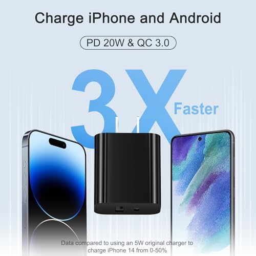 Compact 20 W USB C Wall Charger Set – Fast Charging 4-Pack in Stylish Purple for i Phone 16, Samsung, and Android Devices – Ultimate Portability and Efficiency for On-the-Go Power Needs