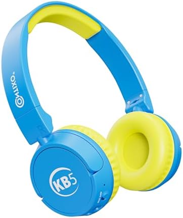 Contixo KB-5 Safe Listening Bluetooth Headphones for Kids – Foldable Over-Ear Design with 85 d B Volume Limiting – Stylish Pink & Blue Headphones for Comfortable Listening – Effortless Wireless Pairing with All Devices for Young Music Enthusiasts