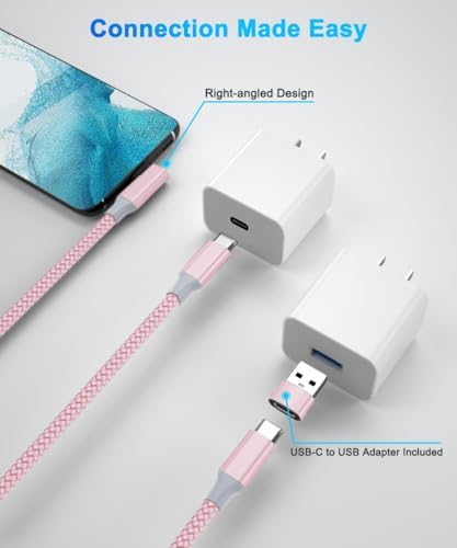 Elebase Right Angled USB Type C to C 100W Cable 6.6FT with USB A Adapter,90 Degree Power Delivery Fast Charging PD Charger Cord for MacBook Mac Pro,iPad 10 10th Air 4 4th 5 5th Mini 6 6th Generation – Enhanced Compatibility and Speed