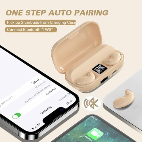 Ultra-Discreet Invisible Sleep Wireless Earbuds – IPX5 Waterproof Mini Earphones for Side Sleepers – Tiny Comfortable Wireless Headphones for Ultimate Sleep Experience – Enhanced Compatibility with Long Battery Life for Peaceful Nights
