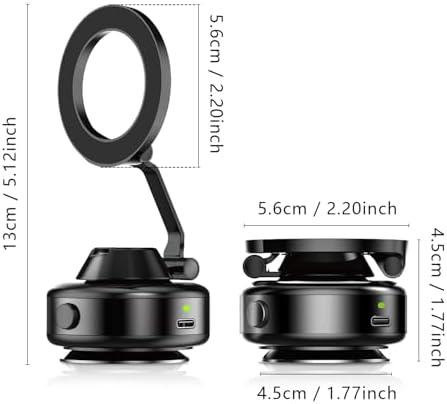 2025 Upgraded Magnetic Phone Holder for Car, 360 Rotatable Folding Vacuum Suction Phone Holder Stand for Dashboard, Windshield, Car, Gym, Car Cell Phone Holder for Android iPhone – Enhanced Compatibility and Speed