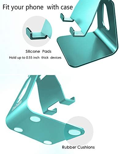 CreaDream Adjustable Cell Phone Stand, Phone Stand, Cradle, Dock, Holder, Aluminum Desktop Stand Compatible with Phone 13 12 Pro Max Charging, Accessories Desk, All Mobile Phones, Sierra Blue – Enhanced Compatibility and Speed