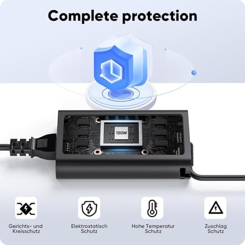 Dell 130 W GAN USB-C Laptop Charger: Fast Charging Power Adapter for XPS & Precision Models with 10 FT Cable, LED Indicator, and Versatile Compatibility – Ideal for Professionals Seeking Efficiency and Durability