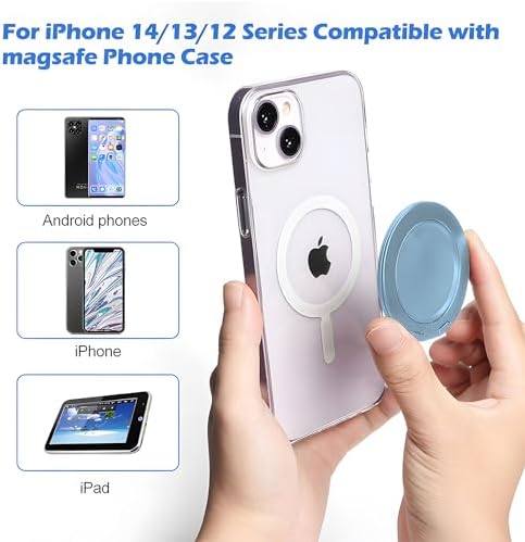 Revolutionary Magnetic Ring Holder & Kickstand for i Phone 12, 13, 14, & 15 – Mag Safe-Compatible Removable Grip for Ultimate Versatility and Secure Viewing Experience