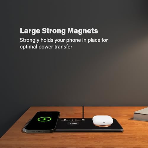 3-in-1 Magnetic Wireless Charging Station – 15 W Fast Charger for i Phone 15/14/13/12, Android, Apple Watch & Air Pods Pro – Sleek, Universal Compatibility & Non-Slip Design for Effortless Power-Up Experience