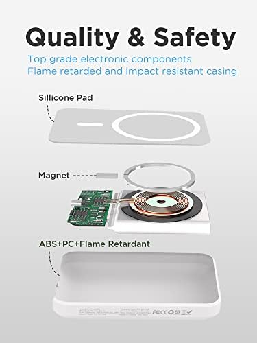 Gigastone 5000 m Ah Magnetic Wireless Power Bank – Ultimate Portable Charger with Type-C Fast Charging for i Phone 12/13/14/15 – Effortless Magnetic Alignment and Lightweight Design for On-the-Go Charging Solutions