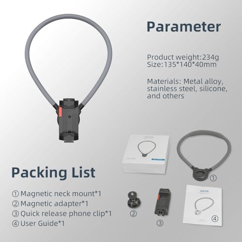 Elevate Your Vlogging Experience with SOH Magnetic Neck Phone Mount – Adjustable Hands-Free Holder for i Phone 12-16 & Android Devices – Lightweight Chest Stand with Quick-Release Magnetic Design for Optimal Content Creation Flexibility