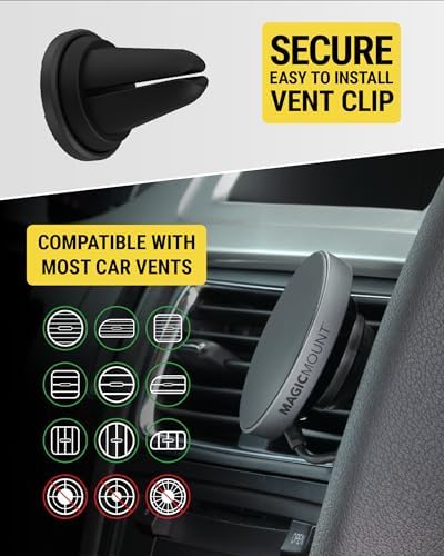 Scosche MPQMD-SP Magic Mount Charge Pro: Advanced 15 W Qi2 Fast Wireless Charging Mag Safe Car Mount for i Phone 16/15/14/13/12 Pro Max Plus – Sleek Dashboard Magnetic Holder for Effortless Charging and Driving Efficiency