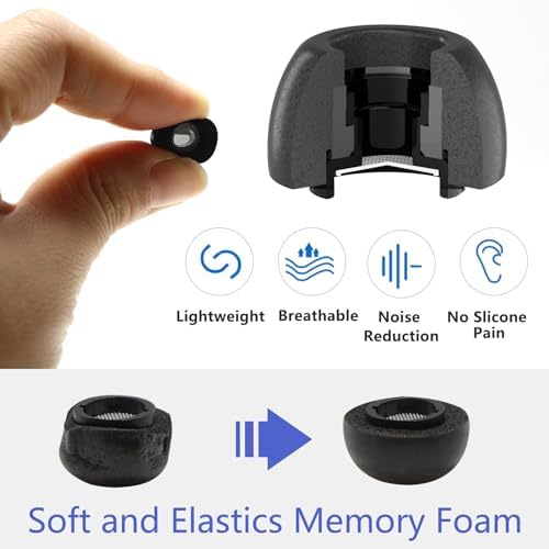 Premium Memory Foam Ear Tips for Samsung Galaxy Buds3 Pro – Superior Comfort and Noise Isolation – Large Replacement Earbud Tips for Enhanced Audio Experience and Perfect Fit