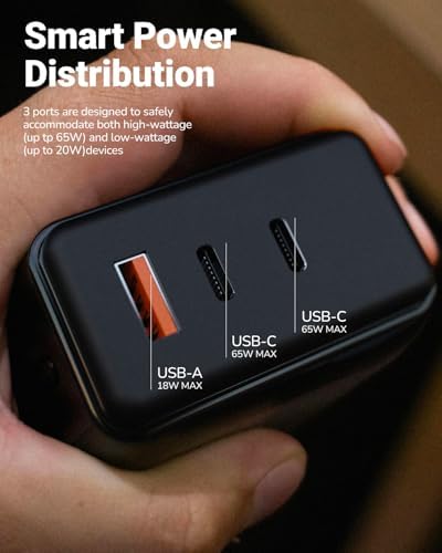 M.A.D LAB 65 W High-Speed Portable Charger – Multi-Device USB-C Travel Adapter with Interchangeable Plugs for Global Compatibility – Perfect for i Phone, i Pad, Mac Book, Android, and More – Essential Charging Solution for Travelers and Professionals on the Move