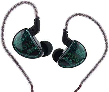 Linsoul KZ AS10 Hi-Fi Stereo Earbuds with 5 Balanced Armature Drivers – Premium Noise-Canceling In-Ear Headphones for Unmatched Sound Clarity, Detachable 0.75 mm Cable, Sleek Black Design for Comfort and Style