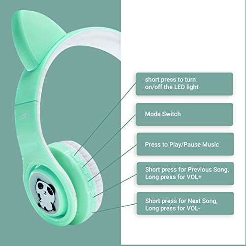 Vibrant Purple Wireless Bluetooth Headphones for Kids with LED Lights – Safe 85 d B Volume Control, Music Sharing Fun, and Long Battery Life – Perfect Over-Ear Headphones for Boys and Girls to Enjoy Music and Learning on the Go