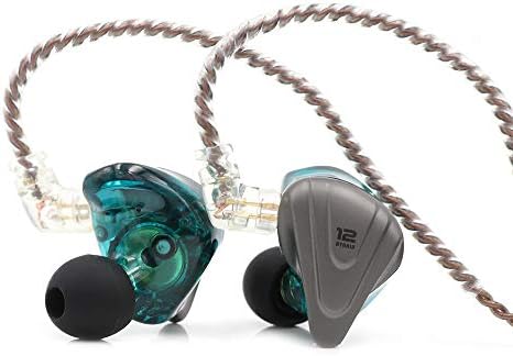 Linsoul KZ ZSX 5 BA+1 DD Hybrid Hi-Fi Earphones – Premium Zinc Alloy Faceplate, Ergonomic Design & Recessed Detachable Cable for Audiophiles and Musicians – Unmatched Sound Quality & Versatile Compatibility (Cyan)