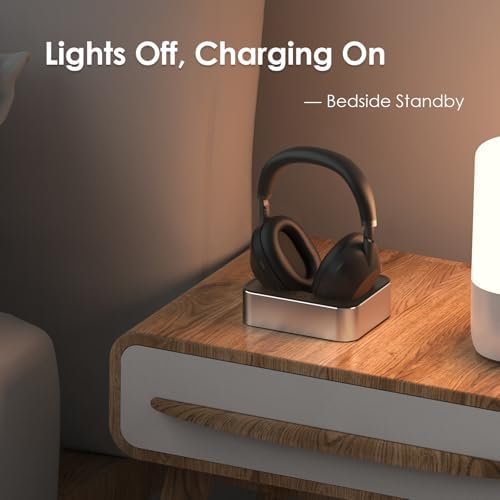 Magnetic Charging Station for Sony WH-1000 XM5 & XM6 – Premium USB-C Headphone Dock with Fast Charge Capability (Silver) – Effortless Alignment & Modern Design for Ultimate Audio Convenience