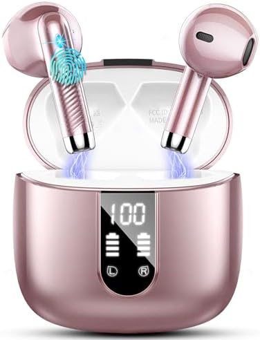 Ultimate Freedom: 2024 Bluetooth V5.4 Noise Cancelling Wireless Earbuds with IP7 Waterproofing, 40-Hour Battery Life, Dual LED Display, and Enhanced Call Clarity for Android/i OS – Chic Green Design for Active Lifestyle
