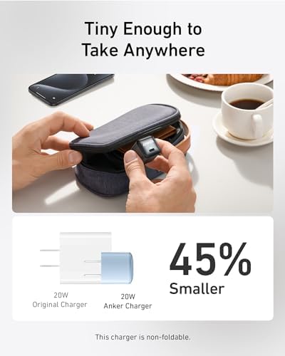 Anker 20 W USB-C Charger Block with Power IQ 3.0 – Ultra-Compact Fast Charging Solution for i Phone 16/15, Galaxy, Pixel 4/3, i Pad – Includes Bonus USB-C Cable for Enhanced Portability and Safety Features