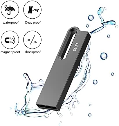 Aiibe 64 GB Flash Drive 5 Pack – Premium Metal USB 2.0 Memory Sticks, Waterproof & Portable Keychain Design for Effortless File Sharing and Secure Data Storage – Ideal for Home and Office Use