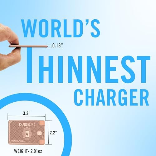 Aqua Vault Charge Card – Ultra-Slim 2300 m Ah Emergency Power Bank – Wallet-Friendly Portable USB-C & Micro-USB Charger – Durable Steel Design for i Phone 16/15/14/13/12 & Android – Stylish Rose Gold Finish – Travel-Safe Power Solution for On-the-Go Charging
