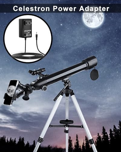 Celestron 18778 Nex Star Telescope AC Power Adapter – 10-Foot High-Performance Replacement Cord for 4 SE, 5 SE, 6 SE, 8 SE, 130 SLT, 127 SLT, LCM 114, LCM 90 – Ultimate Power Solution for Stargazing Enthusiasts and Astronomy Lovers