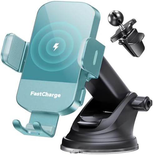CHGeek 15 W Wireless Car Charger & Auto-Clamping Phone Mount – Fast Qi Charging Solution for i Phone 15/14/13/12/11 Pro Max & Samsung Galaxy S25/S24/S23/S22/S21/S20 – Stylish Pink Design for Modern Drivers – Effortless Device Security & Optimal Viewing Angles