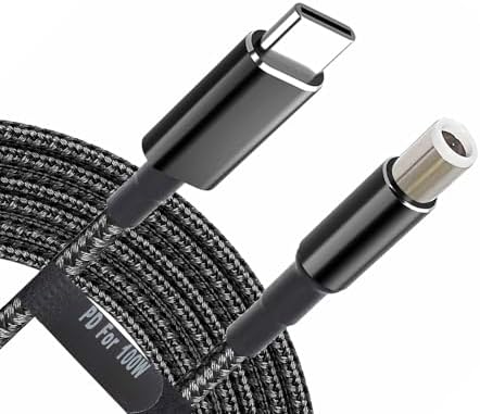 Ultra-Fast USB-C to DC Charging Adapter – 6.5 ft 100 W Power Delivery Cord for Asus Laptops with Intelligent E-Mark Chip – Lightweight & Travel-Friendly Design for Maximum Efficiency – Perfect for 65 W, 90 W, and 100 W Charging Solutions – Enhanced Stability and Safety Features for Ultimate Reliability