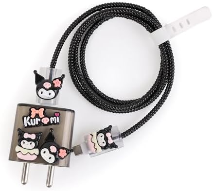 Adorable 3 D Cartoon Charger Protectors – Kitty & Bear Pack of 2 for i Phone 11, 12, 13, 14 Pro Max – Cute Silicone Cable Sleeves for Enhanced Durability & Style – Protect Your Charging Heads from Damage & Dust with Kawaii Designs – Compatible with 18 W & 20 W i Phone Chargers – Lightweight & Portable Charging Accessories for Everyday Use