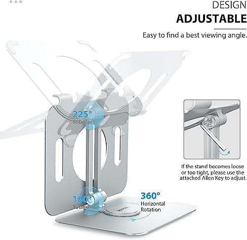 BSOON Adjustable i Pad Stand – Versatile Tablet Holder for i Pad Pro, Air, Mini & Samsung Tablets – Ergonomic Desktop Mount with Non-Slip Base for Enhanced Stability – Lightweight Silver Design for Home and Travel Convenience – Perfect for Streaming, Video Calls, and Hands-Free Use