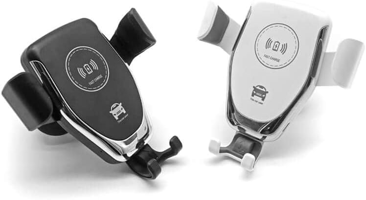 Sleek Wireless Car Charger Mount for Qi Devices – Fast 15 W Charging & Hands-Free Navigation Accessory in Modern White Finish