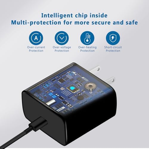 Dual 45 W USB-C Fast Charger Pack with 6 ft Cables for Samsung Galaxy Devices – Rapid Charging Solution for S24, S23 Ultra, S22, Note 10 Plus & Galaxy Tab S8 – Compact Design with Built-in Safety Features