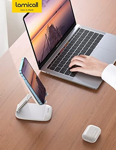 Lamicall Pink Phone Holder, Desk Accessories – Rose Gold Pink Office Cell Phone Holder, Desktop, Office Desks Accessories, Desk Decor for Women, for iPhone, 4-8” Phone – Enhanced Compatibility and Speed
