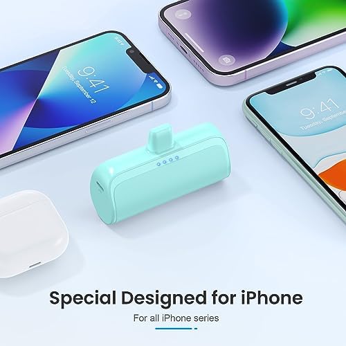 Ultra-Compact 5200 m Ah Power Bank for i Phone – PD Fast Charging Mini Portable Charger with Enhanced Compatibility for i Phone Models 14/13/12/11/XS/XR/X/8/7/6/6 s – Essential On-the-Go Battery Backup for Busy Lifestyles