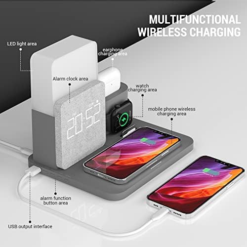 Transform Your Charging Experience with the 7-in-1 Wireless Charging Station – Integrated Alarm Clock, Adjustable Night Light, and Fast Charging Dock for i Phone 12/13/14/15/16 Pro & Air Pods – Sleek, Space-Saving Design for Home and Office Use
