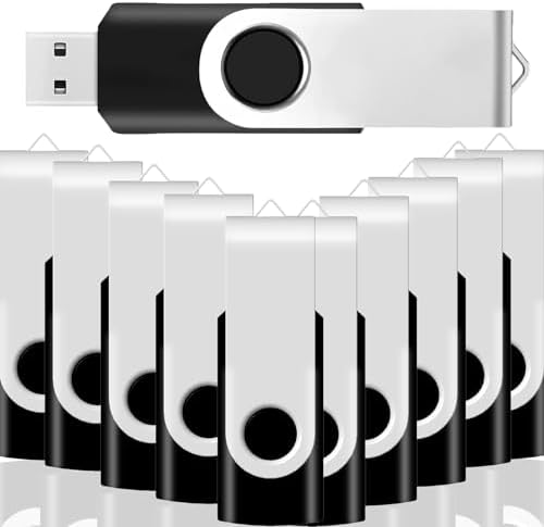 Maximize Your Storage Potential with the JBOS 10-Pack of 4 GB USB Flash Drives – Durable Swivel Design, Enhanced USB 2.0 Compatibility, Ideal for Documents & Multimedia, Sleek Black Finish with Label Sheets for Organization, Perfect for Students and Professionals