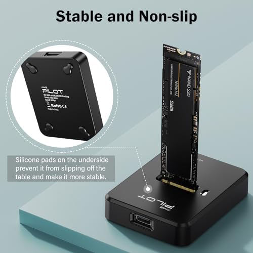 Ultra-Fast M.2 NVMe & SATA to USB-C Docking Station with RGB Lighting – Versatile SSD Reader for M Key & B+M Key Drives, Compatible with 22110, 2280, 2260, 2242, 2230 Sizes – Ideal for Professionals Seeking Quick Data Transfer and Stylish Storage Solutions