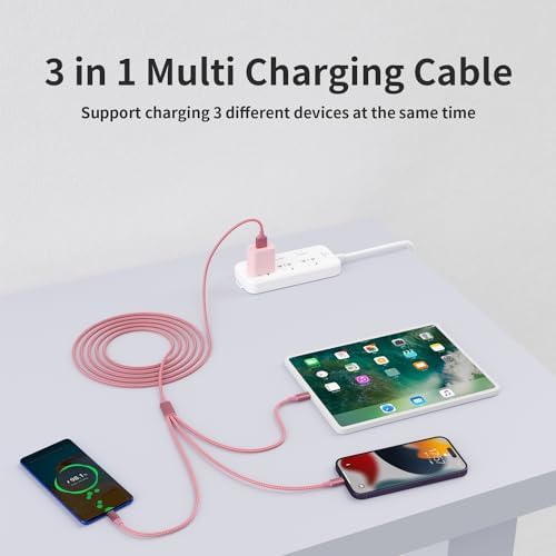 Ultimate 4-in-1 Fast Charging Cable – 65 W Multi-Device Charger with E-Mark Chip for i Phone 16/15/14/13, i Pad, and Laptops – High-Speed USB-C/Lightning Connectivity for Enhanced Performance and Versatility