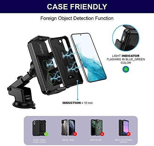 Revolutionary Mag Safe Car Charger with Integrated Cooling Fan – 15 W Fast Wireless Charging Mount for i Phone 16/15/14 Pro Max & Samsung Galaxy S25/S24 Ultra, Magnetic Air Vent Holder for Safe and Efficient Charging on the Go