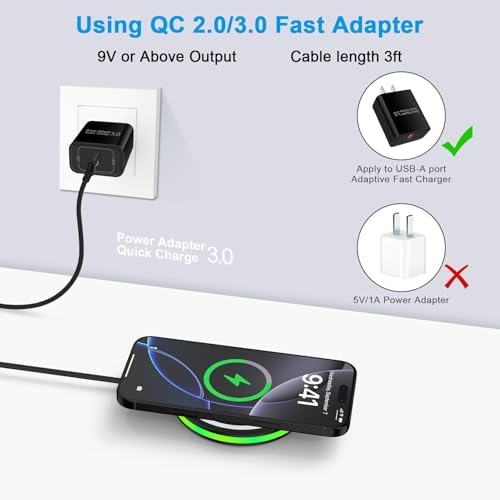 15 W Fast Wireless Charger Pad for Samsung Galaxy S25 Series & Google Pixel 9 – Ultra-Fast Charging with QC3.0 Adapter, LED Status Indicator, and Multi-Device Compatibility – Rapid Charge Your Phone in 2.8 Hours, Safe & Case-Friendly Design for Everyday Use