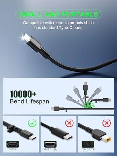 Universal 100 W USB-C Fast Laptop Charger – High-Speed Power Adapter for Mac Book, Dell, Lenovo, HP, Asus, Acer & More – Compact, Safe, and Versatile Solution for All USB-C Devices – Experience Rapid Charging On-the-Go